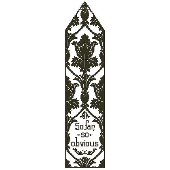 Sherlock Holmes "So Far, So Obvious" Cross Stitch Bookmark Chart/Pattern