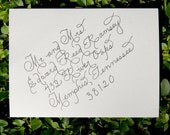 Custom Wedding Calligraphy for Envelope Addressing - Place Cards, Escort Cards, Invitations &Table Numbers Also Available