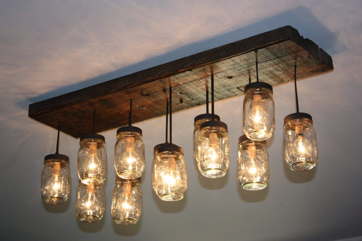 The "Coming Home" Custom Mason Jar Chandelier