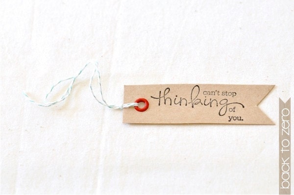 Kraft Flag Tags  - Can't stop thinking of you x 10