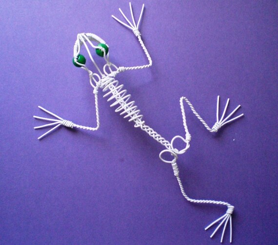 Wire Frog Skeleton by PanmansArt on Etsy