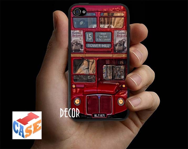 London Red Bus . iPhone case for iphone 4/4S. Rubber/Silicone or Hard Plastic Case.