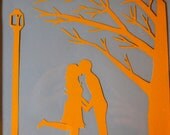 Lamplit Love Wedding Engagement Love Gift Personalize Picture Art Paper Cutting Silhouette Romance Customized