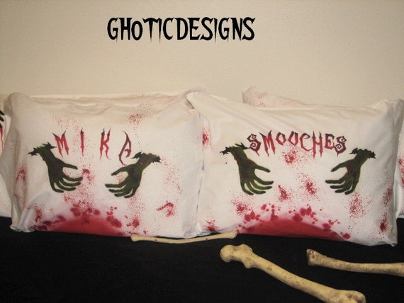 Personalized Zombie pillows zombie bedding scary by Ghoticdesigns