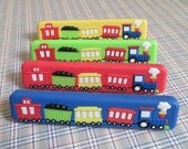 3 3/4" Kids Dresser Drawer Pulls Handles Knobs Red Blue Yellow Green Car Train / Childrens Cabinet Handle Pull Knob Colorful 96 mm