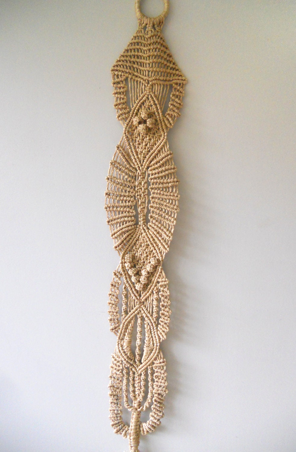 Vintage handmade Macrame wall decor USSR era, Latvia in 1970