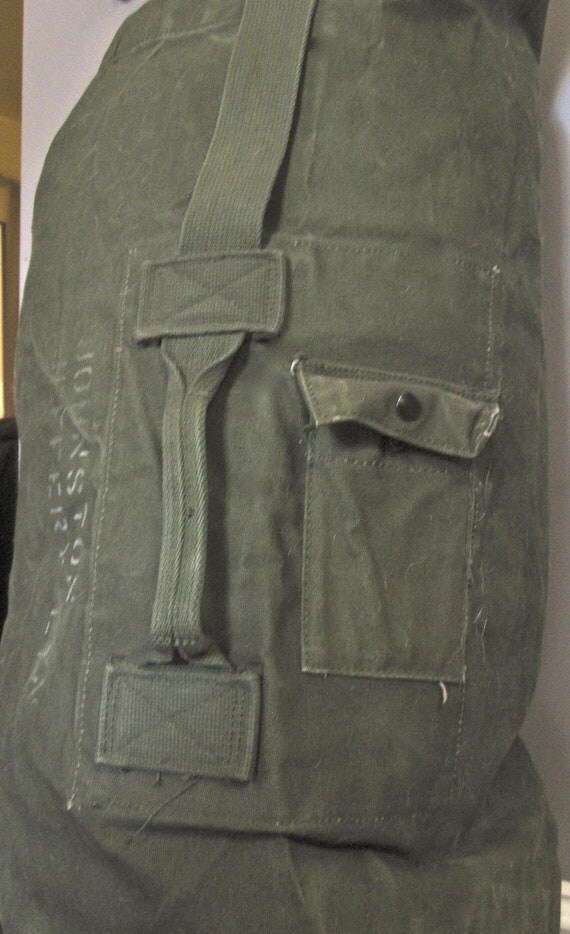 Vintage Military Army Green large DUFFLE bag by LuckySevenVintage