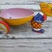 1950's J Chein Toy Easter Rabbit pulling egg wagon Treasury Pick