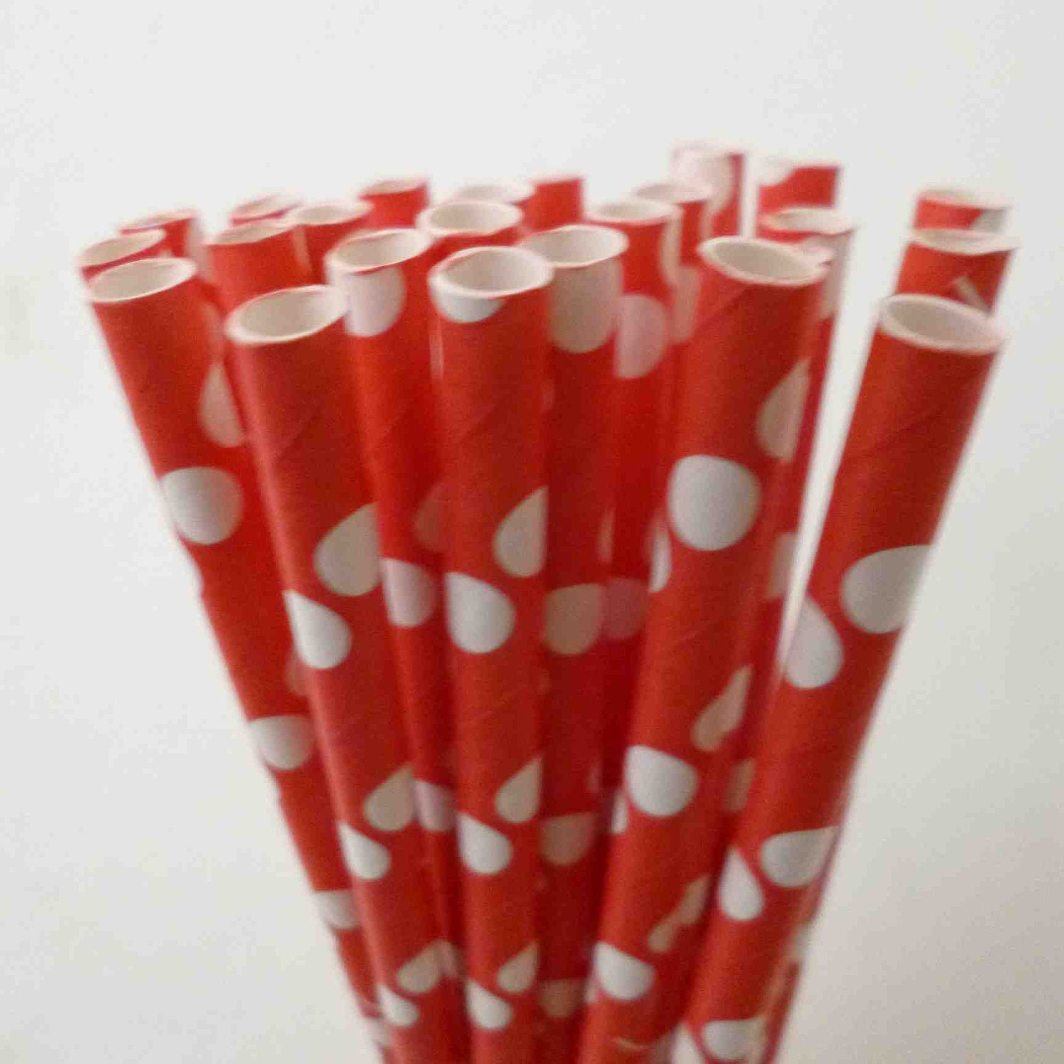 Red Paper Straws (25) RED Paper Straws Red Polka Dot Paper Straws: Valentine's Day Party, Diy Flags Il_570xn
