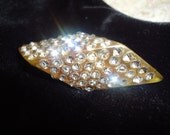 Unusual Vintage 20s 30s Art Deco Early Lucite Rhinestone Sparkly Pin Brooch Wedding Bridal Womens Costume Jewelry Estate Piece