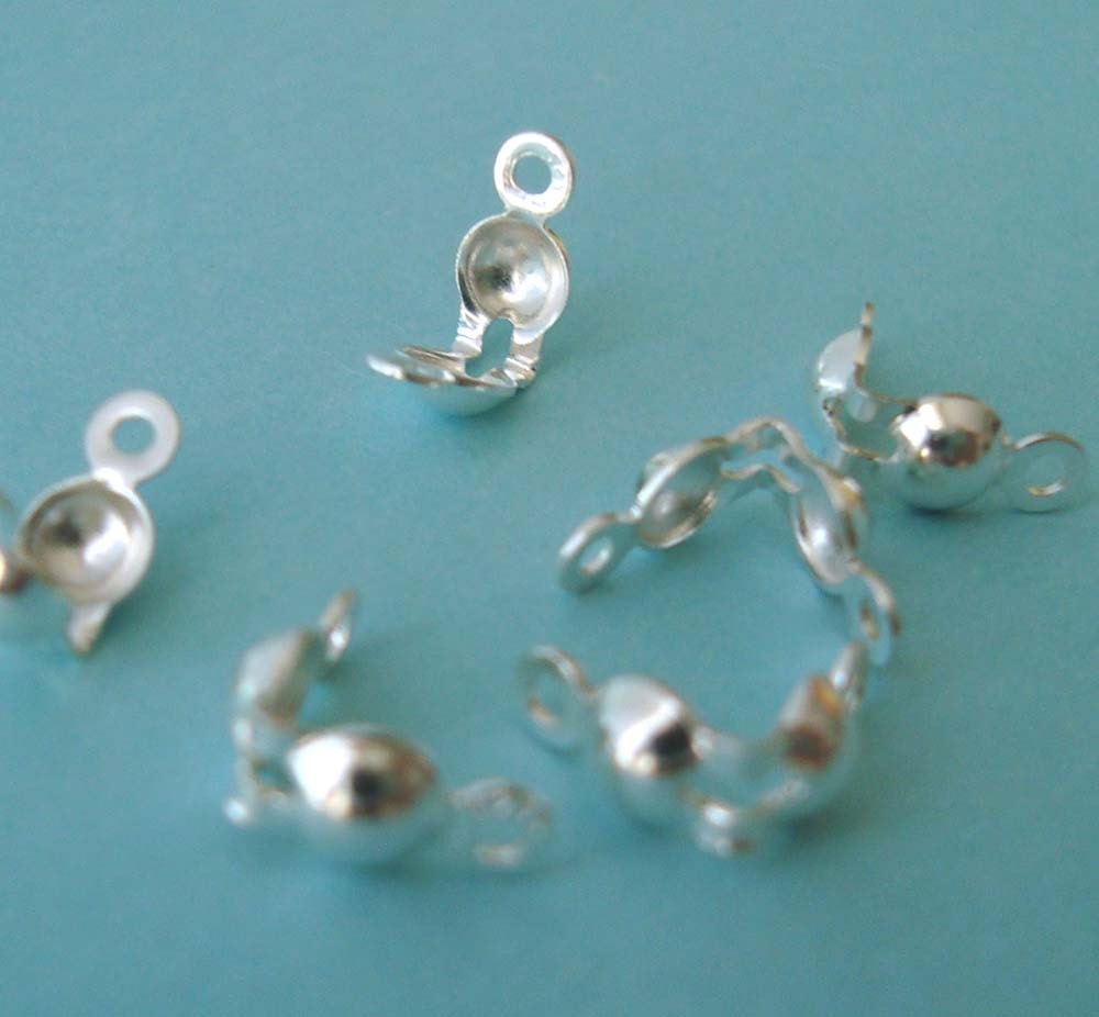 30pcs clamshell bead tip knot end cover 925 sterling by MiiStudio