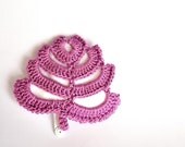 Hand Crochet Hair Clip, Irish Crochet Leaf, Lilac, Cotton Yarn, Handmade Accessories, Fall Fashion Trends