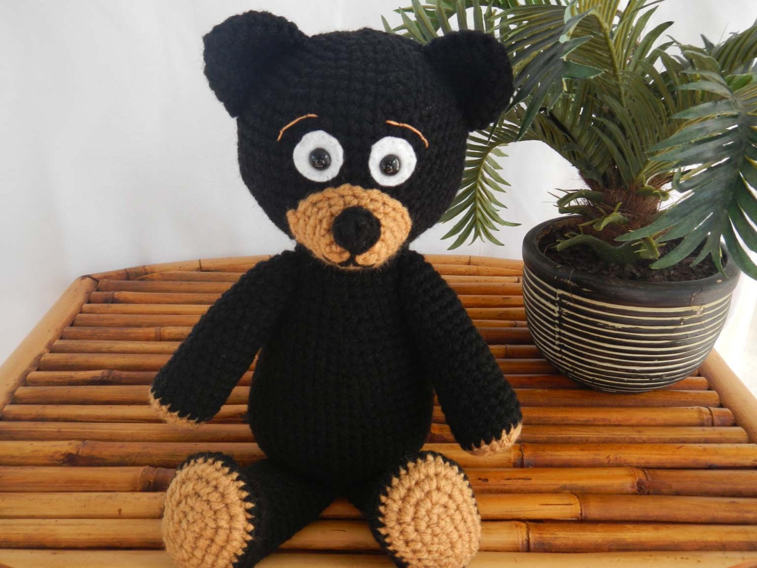 Teddy Bear Crochet Pattern Black Bear PDF by HerterCrochetDesigns