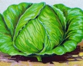 Beautiful Vintage Art Print, Lettuce, Kitchen Wall Art and Decor, Custom Graphic, Botanical Vegetable Print.