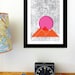Screenprint - Sun Mountains Print Geometric Nature art print poster - limited edition hand silkscreen printed