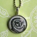 Owl Necklace in Silver - Glass Pendant Owl on Map Necklace