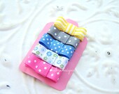 Bright Infant Clips / Baby Bow / Baby Snap Clips / Newborn Baby girls Pink Bows / HairBows No Slip Hair Clips / For nearly bald babies
