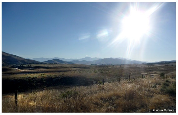 Photography Montana Landscape Early Morning Sun, Zen Moment, Open Range