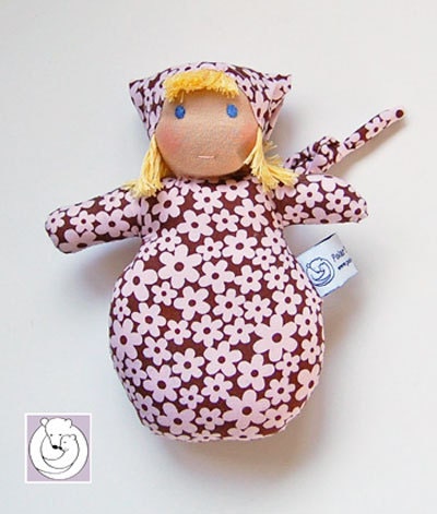 Waldorf Doll Mini Baby Pink Daisies