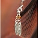 Womens Fine Silver dangle earrings, handworked silver with Swarovski crystal sparkle in astral pink