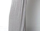 Maxi Skirt - Foldover Adjustable Soft Waistband Long Maxi Skirts  Heather Grey