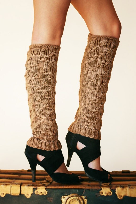 thumbnail image 2 of Women's Knit Leg Warmers - Fashion Y2K Gothic Style Long Socks In Multiple Patterns 2 of 14