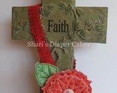 Puffy 3D Embroidered Flower Headband Red Dot Print