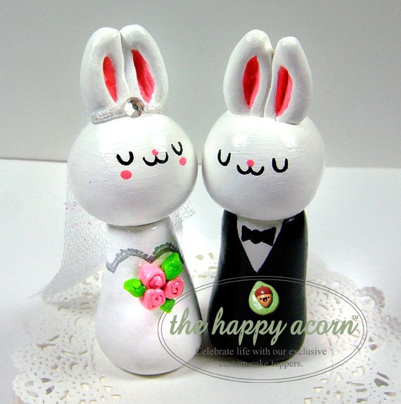 Wedding Cake Topper Bunny Rabbits