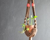 Vintage Macrame Large Hanging Planter 1970s Home Decor