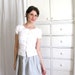 Vintage 1950's White Eyelet Embroidered Blouse
