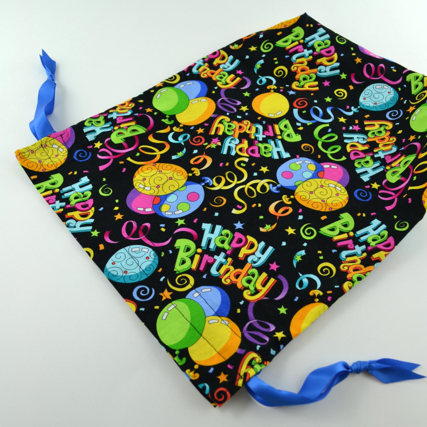 Reusable Birthday Gift Bag - Small - Happy Birthday Balloon Fabric