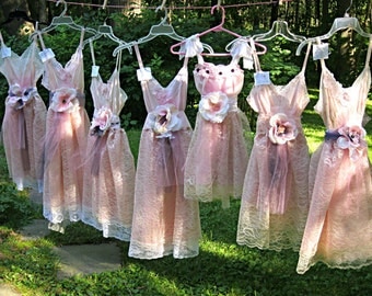 Cupcake bridesmaid and flower girl dresses - Custom made - pink, ivory, blue, coral, green, or any color, vintage wedding