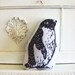 Plush Penguin Pillow. Hand Woodblock Printed. Choose ANY Color. Made to Order.