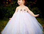 Vintage Daydream Flower Girl Tutu Dress with Double Handmade Rose