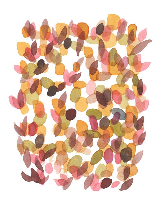 Watercolor painting Autumn Path II Original painting watercolor Home decor office decor orange brown Abstract art
