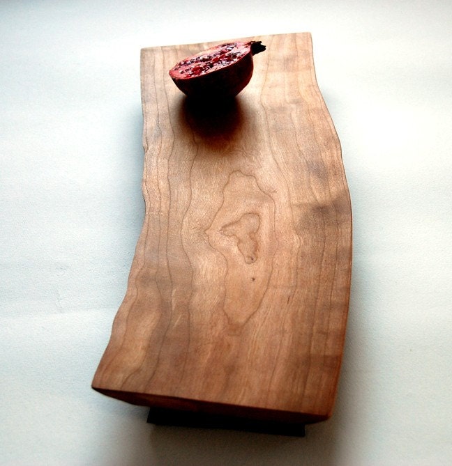 Cherry Wood Cutting Board Rustic Serving Platter