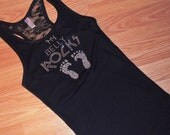 My Belly Rocks Maternity Tank Top Shirt: Crystal Rhinestone Bling embroidered Tee T-Shirt, Boy , Girl, Black, Pink, Blue