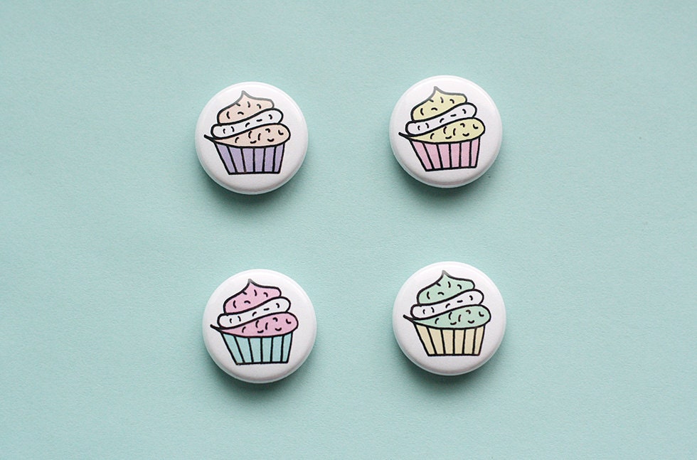 Cute Cupcake Magnets - Set of Four