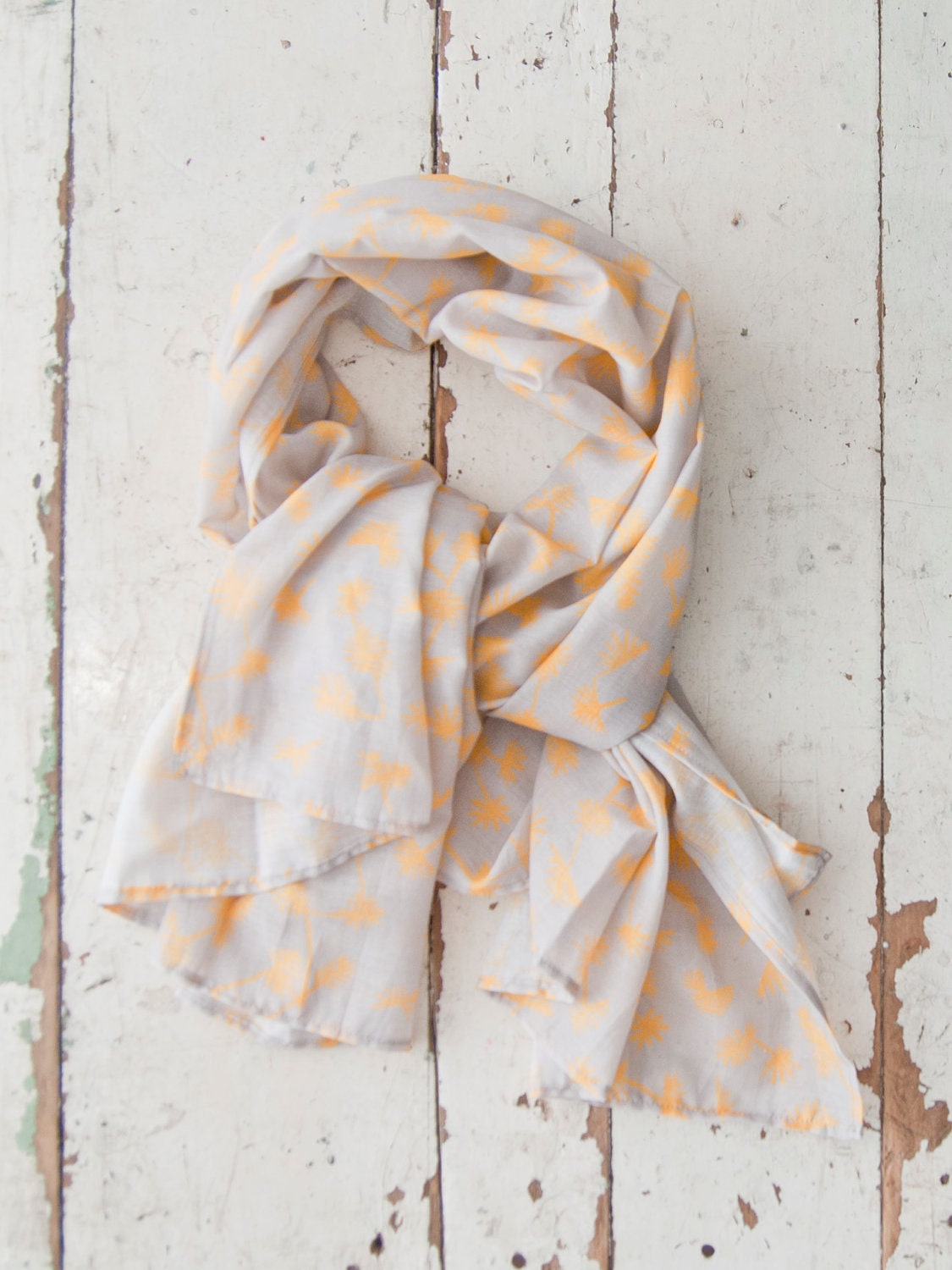 Dandelion Print Cotton Voile Scarf