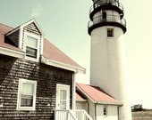 Lighthouse Photograph Nautical photography beach photography sephia rustic wall art Highland Light 4x6 Fine Art Photography Print