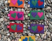 Handmade Harris Tweed Keyring - Hearts - Free UK Shipping