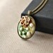 Woodland moss necklace - forest green and brown textured ceramic design - nature - spring trend Mother's day gift