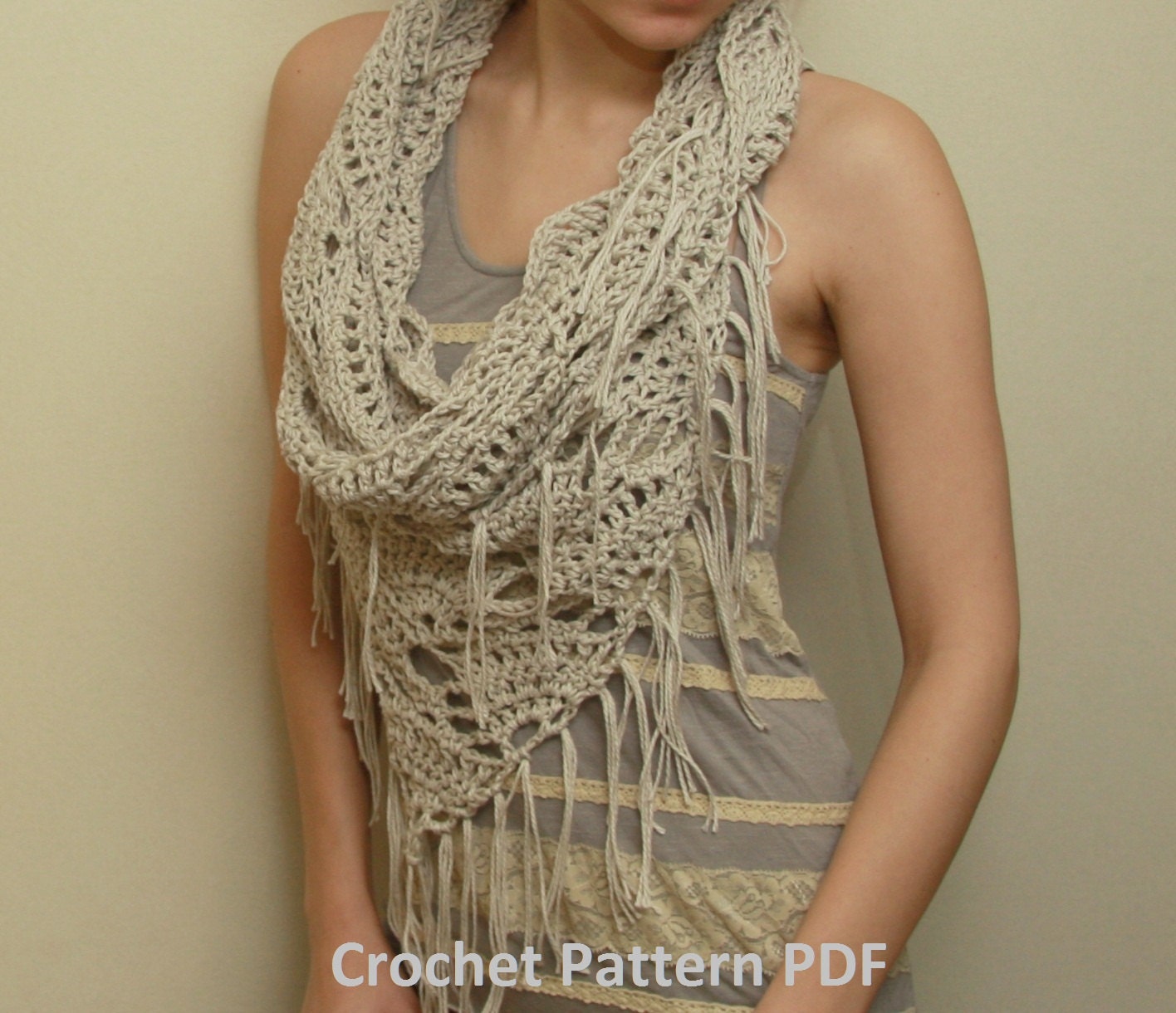 Crochet Pattern PDF - Triangle Cowl - Electronic PDF File - Infinity Scarf Instant Download Crochet Pattern