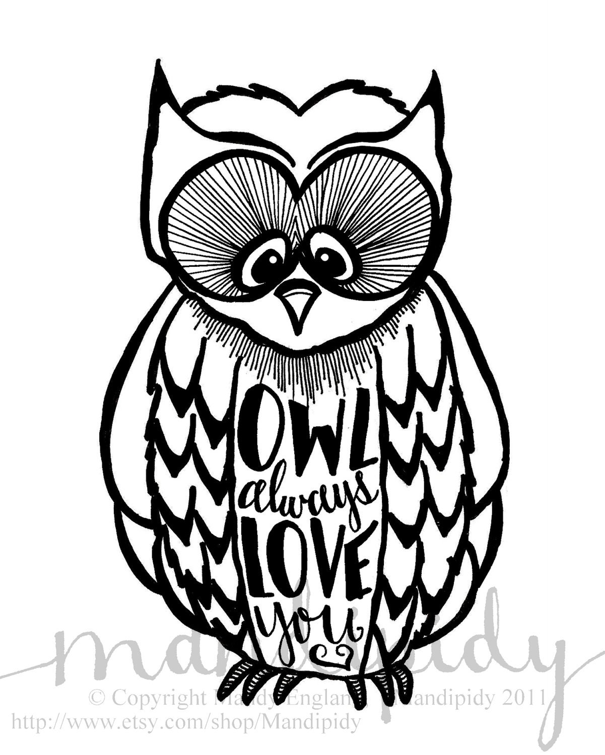 Owl Always Love You - 8x10 Illustrated Print by Mandipidy