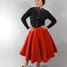 1950s Vintage Skirt...Winter Fashion Bright Red Quilted 50s Circle Skirt from Chumley Sportwear Size Small