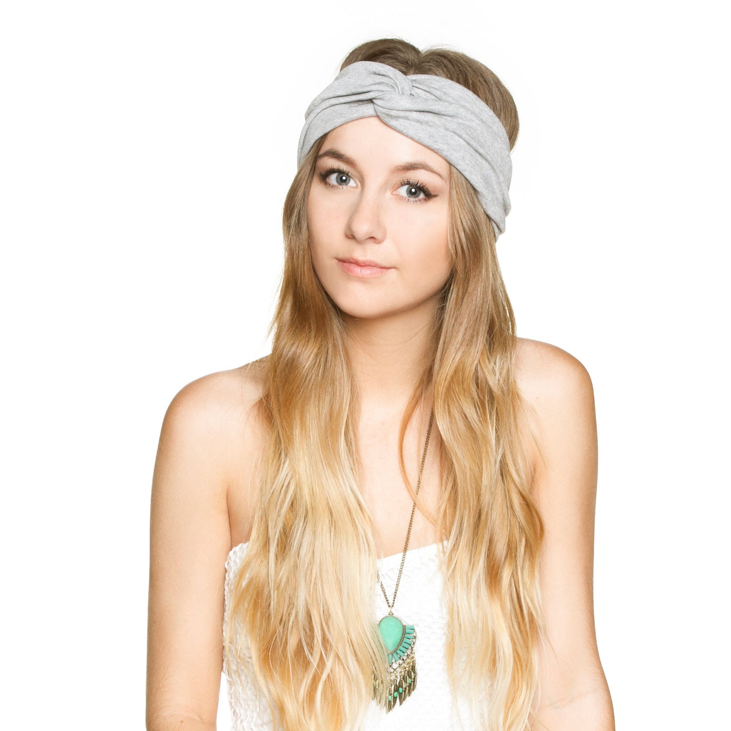 Heather Grey Jersey Knit Stretch Turban Headband Turband