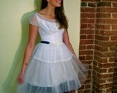 15% OFF - Amy - 1950's Wedding Dress, Short Rockabilly Alternative Reception Upcycled Vintage