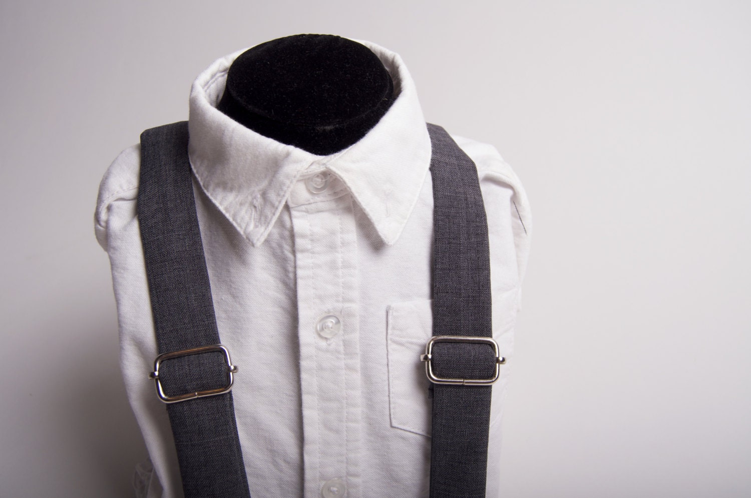100% Wool Grey Suspenders - Baby Toddler Child Boys - Winter