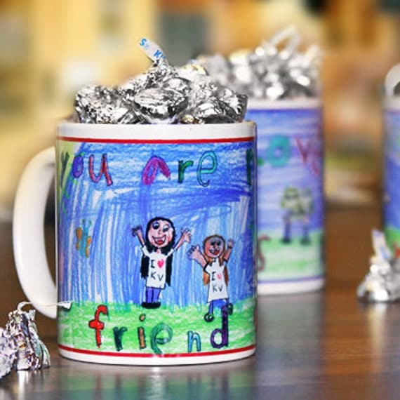 Child's Drawing Personalized Coffee Mug, "Little Artist" Series : Artwork Creates a Perfect Gift for Parents, Grandparents, and Teachers