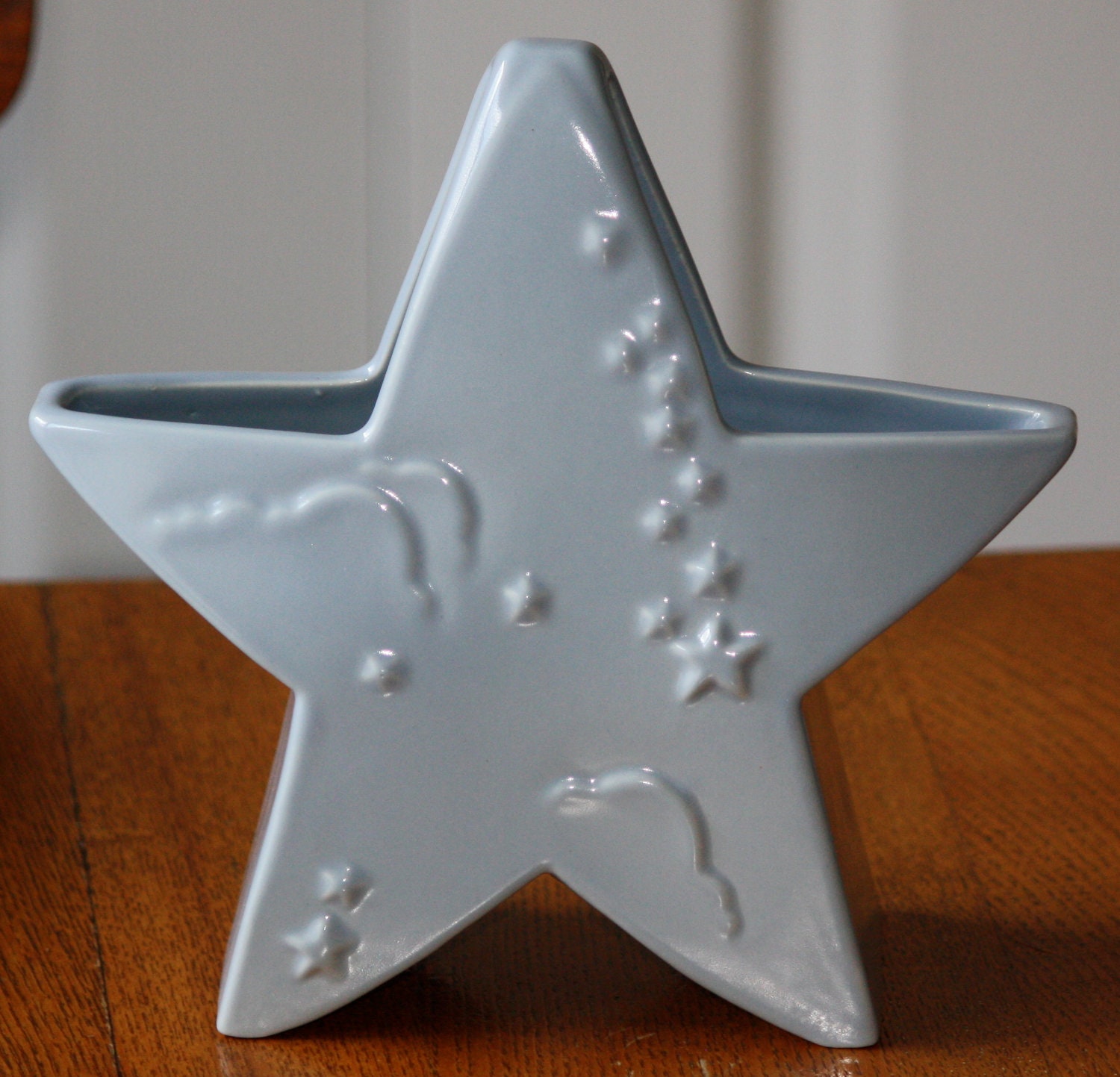Items similar to Vintage ABINGDON Pottery Star Vase Falling Star Planter Blue Glaze 463 USA MINT